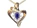 0.53 cttw Sapphire and Diamond Heart Shaped Pendant - 14kt White Gold