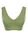 MB Trend Junior Size Seamless Sleeveless Padded Bra Crop Bralette with Lace Trim