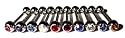 Body Colorz&trade; Lot of 10 Jeweled Gem Barbell Tongue Rings 14g 5/8" 316L Surgical Steel