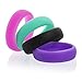 Swagmat Silicone Wedding Rings, 4 Pack Wedding Bands for Women (Pink, Turquoise, Black, Purple, Size 7.5)
