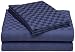 Pinzon 500-Thread-Count Cotton Lucia Checks Queen Sheet Set, Lapis