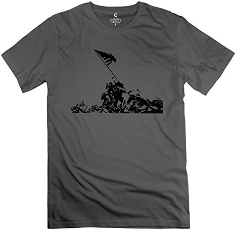 SHHY Men's Iwo Jima Flag Raising T Shirt Medium DeepHeather