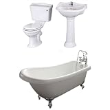 Traditional Slipper Bath Suite, Ryther Pottery, Tap, Bath Shower Mixer