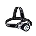 LifeSaverTools Water Resistant Headlamp with 7 Intense Bright LED Lights. 3 Power Levels with Mold & UV Resistant Adjustable 