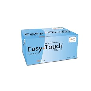 NEW SIZE! Easytouch Insulin Syringe 30 Gauge, .3cc, 1/2" U-100 for 30 Units or Less 100/box