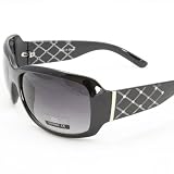 HOTLOVE Premium Quality Plastic Sunglasses UV400 Lens Technology - 3778 (Black Frame Smoke Lens) Comfortable Plastic Frame with Rhinestone - Trendy Fashion Everyday Apparel for Women & Men / Unisex