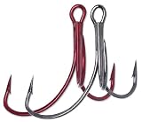 VMC 5536 Sure Set Treble Hooks Color: Tin Red (TR); Size: 8
