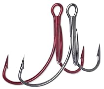 VMC 5536 Sure Set Treble Hooks Color: Tin Red (TR); Size: 2