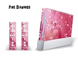 Skin Decal Cover for Nintendo Wii Console + two Wiimote Controllers - Pink  ....
