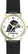 Labrador Retriever - Black (SC) Dog - WATCHBUDDY&reg; CLASSIC DELUXE TWO-TONE THEME WATCH - Arabic Numbers-Black Leather Strap-Size-Large ( Men's Size or Jumbo Women's Size )