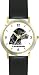 Labrador Retriever - Black (SC) Dog - WATCHBUDDY&Acirc;&reg; CLASSIC DELUXE TWO-TONE THEME WATCH - Arabic Numbers-Black Leather Strap-Size-Large ( Men's Size or Jumbo Women's Size )