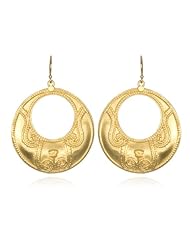 Satya Jewelry "Gold Lotus Bali Edge" 24k Yellow Gold Plate Earrings