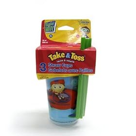 Super Why Take & Toss Straw Cup, 3 Pack