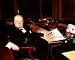 Winston Churchill At Table 8x10 Photo