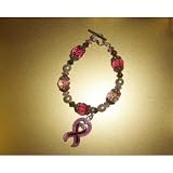 Pink Bead Bracelet with Breast Cancer Charm (Case of 500)