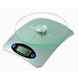GSI Super Quality Electronic Digital Portable Stylish Kitchen Scale With Elegant Tempered Glass Top - High Precision Exact Weight And Measurement Up To 11 LB's - For Cooking, Diet Control Etc. - Large LCD Display