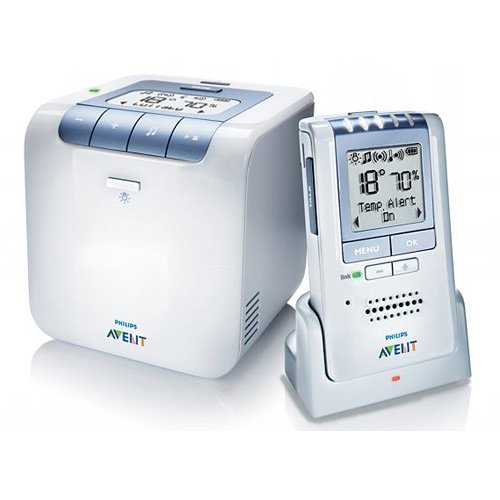 Philips AVENT Baby Monitor with Temperature and Humidity Sensors, White/Blue