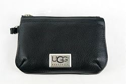 Uggs Black Leather Mini Wallet / Wristlet Bag