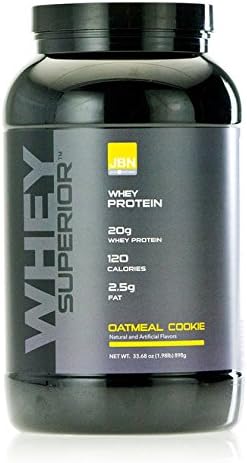 Whey Protein Powder. 20 grams of Whey Superior Protein per Serving, 30 servings, Oatmeal Cookie flavor, Made in the USA. Mixes instantly. No Clumps. FREE Sample with order NET WT 33.68 OZ