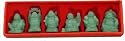 Hong Tze Collection-Set Of Six Jade Color Buddha