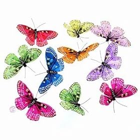  Rainbow Teal Butterfly Garland: 9 Pieces