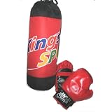 New Kids Thick Canvas Boxing 18" Punching Bag Set with 6 Oz Gloves