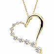 14K Yellow Gold Diamond Heart Journey Pendant with Chain - 1.00 Ct.