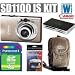 Canon PowerShot SD1100IS 8MP Digital Camera with 3x Optical Image Stabilized Zoom (Gold) + Transcend TS4GSDHC6 4GB SDHC SD 2.0 SPD Class 6 Card +Delkin Devices ALL-IN-1 Card Reader + Samsonite Perfect Fit Digital Photo Bag + Screen Protectors