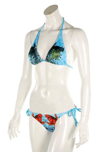 Women's Ed Hardy 2 Pcs.Koi Fish String Bikini Swimsuit in Baby Blue or Yellow