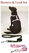PINK - LARGE - Adjustable Camo Dog HARNESS AND LEAD SET