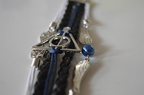 Honey Gift Handmade Vintage Owls for Harry Potter Deathly Hollows Angel Wings Leather Bracelet (owl wing bracelet)