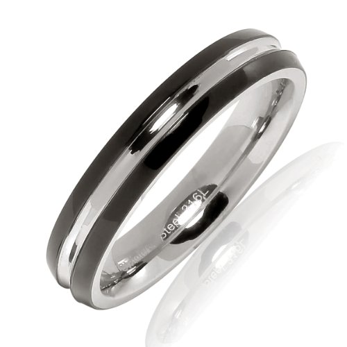 Bliss Republic Unisex-Ring Edelstahl schwarz 53 60160035 Preisvergleich