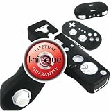 i-nique Colour-Me: 2 x skin silicone case set (JET BLACK) for Nintendo Wii Innovative Controller Remote and Nunchuk