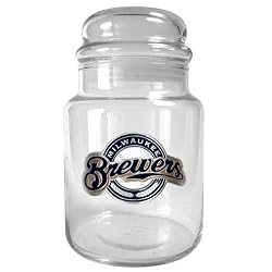 Milwaukee Brewers MLB 31oz Glass Candy Jar - Primary Logo by Great American Products