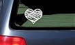 Zebra Print Heart Car Decal Vinyl Sticker