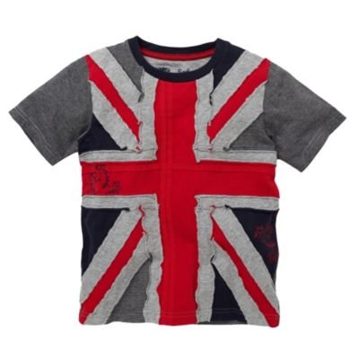 Blue Zoo- Navy Union Jack t-shirt- age 4-5