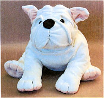 Plush White Bulldog with Red Collar 18