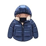 Candykidsカジュアル アウターウエア ベビー服 綿服ジャケット 綿入れコート ジャンパー子供服 上着 女の子 新生児 冬着 (120cm, ネイビー)