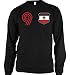 Polska Crest International Retro Soccer Mens Thermal Shirt, Poland National Pride Mens Long Sleeve Thermal Shirt
