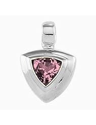 14K White Gold Trillion Cut Pink Sapphire Pendant -- LIFETIME WARRANTY