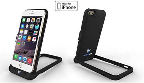 【Apple MFi Certified】MFi Certified iPhone 6 Battery Case 3500mAh with 5in1 Function,iPhone 6 3500mAh Power Case with Adjustable Vertical and Horizontal Kick Stand, 1mm Raised Bezel, 200% Extra Power, Extra SIM Card Storage Box, SYNC and Charging MFi Dock (Black)