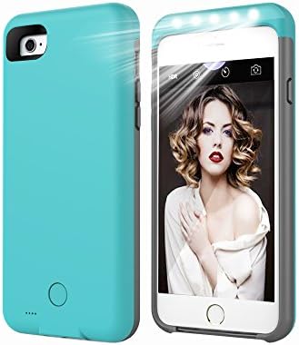 Iphone 6 plus LED case, Iphone 6s Plus case,Ipeson LED Selfie Case with Power Bank 2600mAh, Adjustable LED Lights Pc + TPU Combo Case,hybrid Protection Case (Sky Blue)