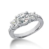 1.23CT F-G Color SI1 Clarity 14KT White Gold Diamond Engagement Ring