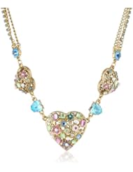Betsey Johnson "Fairyland" Multi-Charm Hearts Necklace, 21"