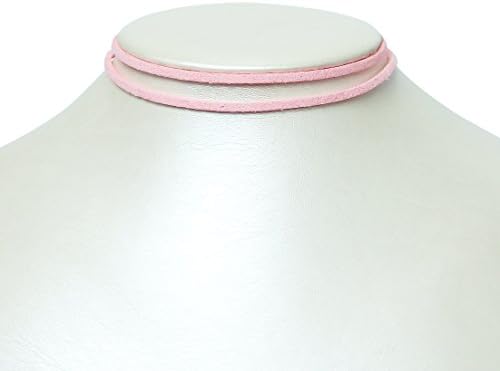 Pink Velvet Handmade Fashion Simple Style Charm Choker Necklace with Three layers