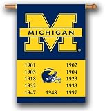Michigan Wolverines Championship Years 3'X5' Banner W/Pole - NCAA
