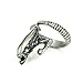 JK Alien monster Punk Gothic jewelry Silver/Gold Color Metal Adjustable Fashion Statement Ring (Silver)