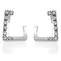 14K White Gold Accented Diamond Earrings