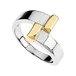 14K Two-Tone Gold Fashion By-Pass Ring
