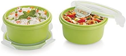 Smart Lock Sml-202 Airtight Tiffin Box With Insulated Bag , Melamine, 2 Pc Set Green